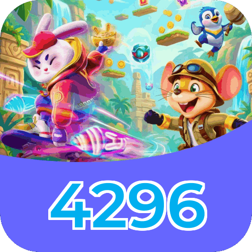 Interface do aplicativo 4296 mostrando jogos disponíveis no iOS e Android